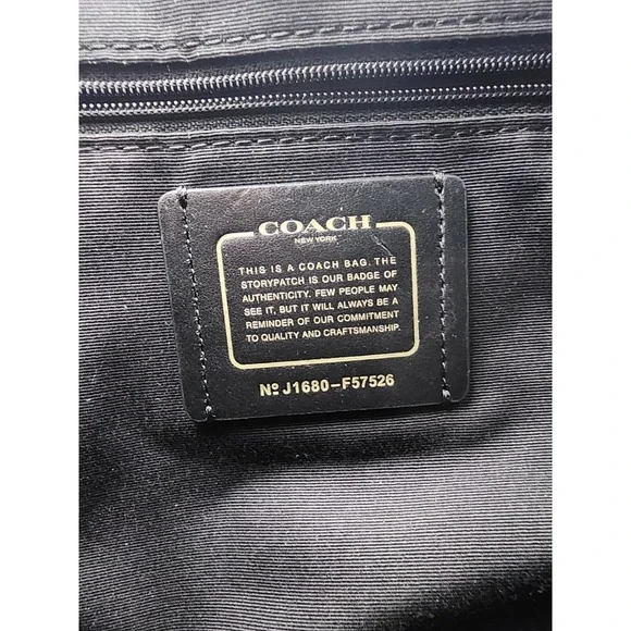 Coach Ava Tote Crossgrain Black Leather Shoulder Bag with Gold F57526 - Picture 8 of 15